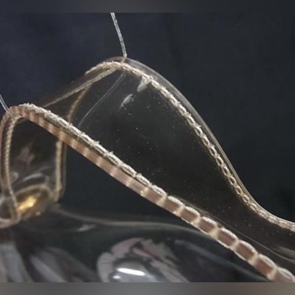 HERMES Vinyl Kelly PVC Gold Hardware Turnlock One Handle Handbag Clear - Picture 2 of 6